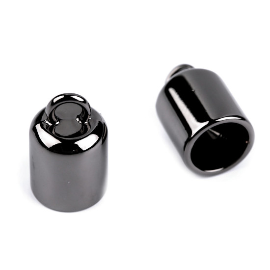 Cord end cap with loop ø9 mm - Black nickel (50 Pieces)