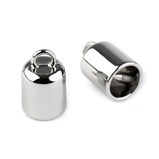 Cord end cap with loop ø9 mm - Black nickel (50 Pieces)