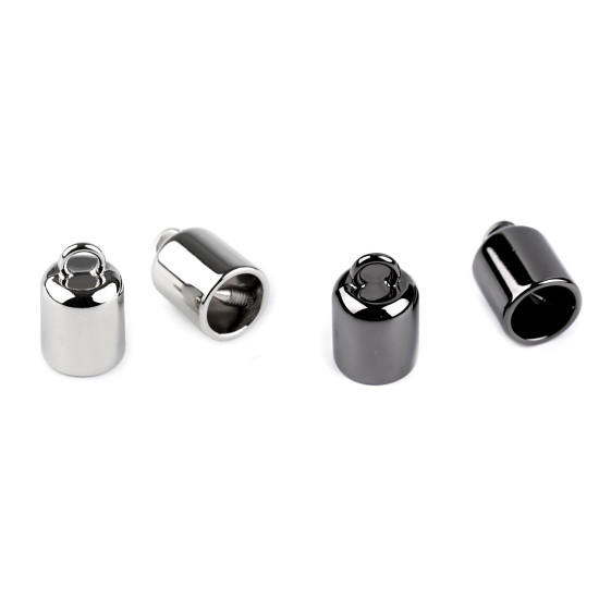 Cord end cap with loop ø9 mm - Black nickel (50 Pieces)