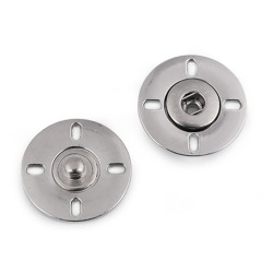 Zatrzaski metalowe ø25 mm - Nikiel (10 Pary)