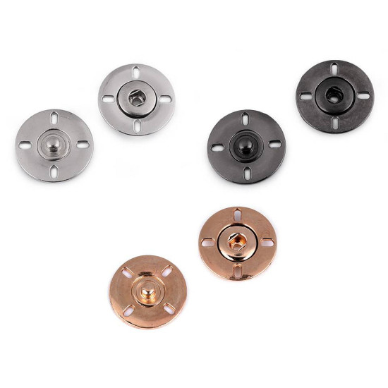 Zatrzaski metalowe ø25 mm - Nikl antik (10 Pary)