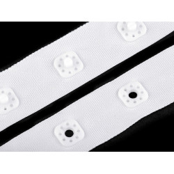 Body kapocs - patentos szalag folyóméteres szélesége 17 mm - Fehér (1 Méter)