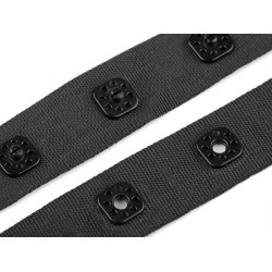 Body kapocs - patentos szalag folyóméteres szélesége 17 mm - Fekete (1 Méter)