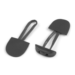 Duffle coat jacket button / toggle horn button fastener - Gray hematite (10 Pairs)