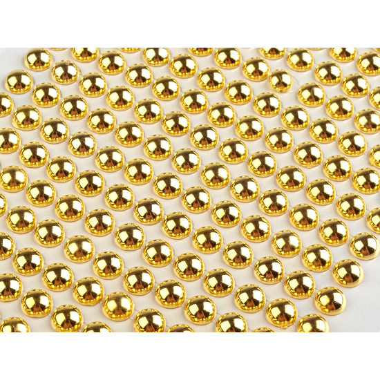 Self adhesive faux pearl stickers ø6 mm - Gold (12 Cards) Self adhesive faux pearl stickers ø6 mm - Gold (12 Cards)