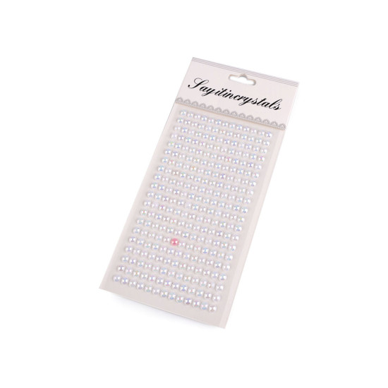 Self adhesive faux pearl stickers ab effect ø6 mm - Pearl (1 Card) Self adhesive faux pearl stickers ab effect ø6 mm - Pearl (1 Card)