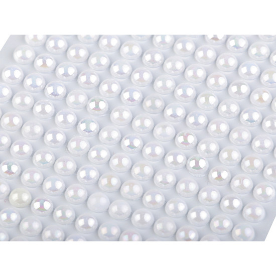 Self adhesive faux pearl stickers ab effect ø6 mm - Pearl (1 Card) Self adhesive faux pearl stickers ab effect ø6 mm - Pearl (1 Card)