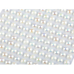 Self adhesive faux pearl stickers ab effect ø6 mm - Pearl (1 Card)