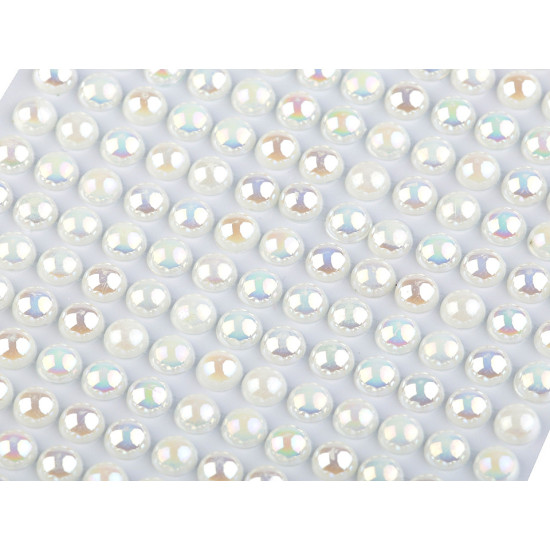 Self adhesive faux pearl stickers ab effect ø6 mm - Pearl (1 Card) Self adhesive faux pearl stickers ab effect ø6 mm - Pearl (1 Card)