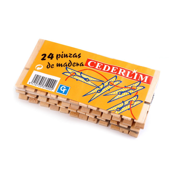 Wäscheklammern holz 10x74 mm - Natürlich hell (24 Stücke)