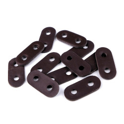 Eco leather cord two hole stopper 16x34 mm - Darkbrown (100 Pieces)