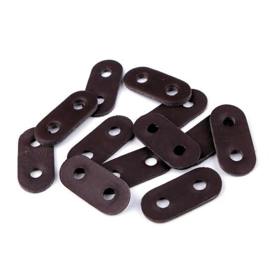 Ekobőr zsinórfékek 16x34 mm - Sötétbarna (100 Darabok)
