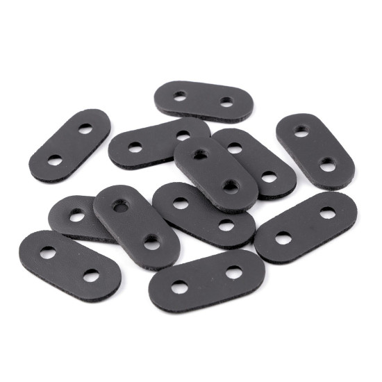 Ekobőr zsinórfékek 16x34 mm - Sötétbarna (100 Darabok)
