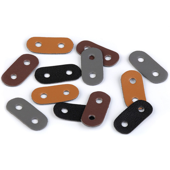 Ekobőr zsinórfékek 16x34 mm - Sötétbarna (100 Darabok)