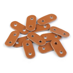 Eco leather cord two hole stopper 16x34 mm - Brown (100 Pieces)