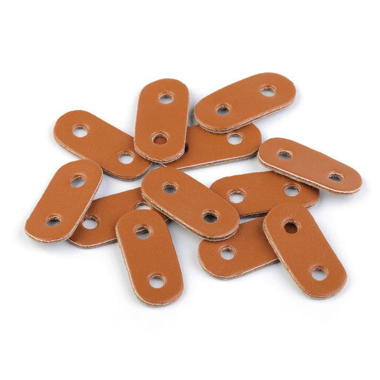 Ekobőr zsinórfékek 16x34 mm - Sötétbarna (100 Darabok)