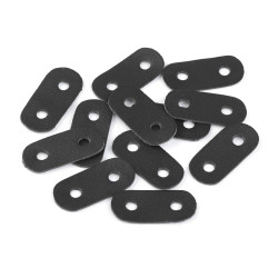 Eco leather cord two hole stopper 16x34 mm - Black (100 Pieces)