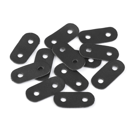 Ekobőr zsinórfékek 16x34 mm - Sötétbarna (100 Darabok)