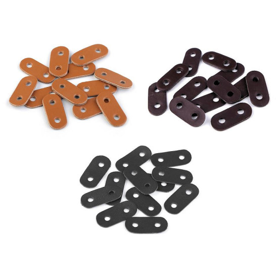 Ekobőr zsinórfékek 16x34 mm - Sötétbarna (100 Darabok)