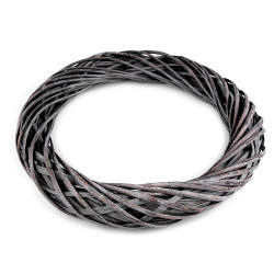 Wicker wreath ø34 cm - Grey (1 Piece)