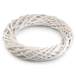 Wicker wreath ø34 cm - White (1 Piece)