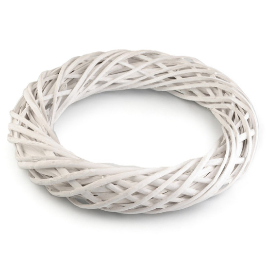 Wicker wreath ø34 cm - Grey (4 Pieces)