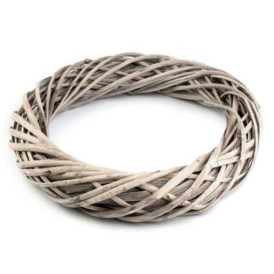 Wicker wreath ø34 cm - Grey (4 Pieces)