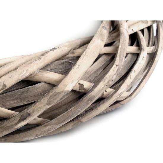 Wicker wreath ø34 cm - Grey (4 Pieces)