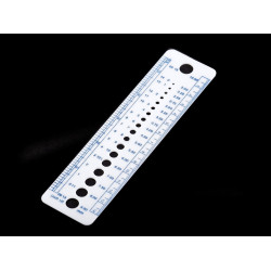 Knitting needle sizer gauge ruler - White (1 Piece)