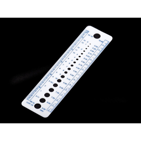 Knitting needle sizer gauge ruler - White (5 Pieces) Knitting needle sizer gauge ruler - White (5 Pieces)