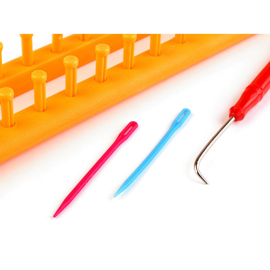 Knitting loom set for shawls, snoods, hats 5.2x36 cm - Orange (3 Sets) Knitting loom set for shawls, snoods, hats 5.2x36 cm - Orange (3 Sets)