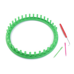 Knitting round loom set for shawls, snoods, hats ø24 cm - Irish green (1 Set)