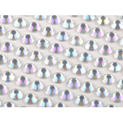 Self adhesive rhinestone crystal stickers ab effect ø6 mm - Crystal ab (1 Card)