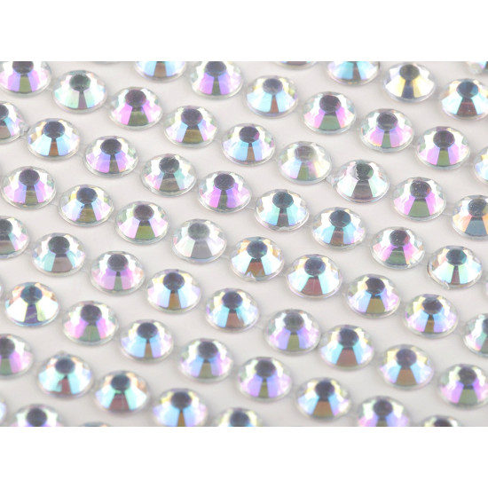 Self adhesive rhinestone crystal stickers ab effect ø6 mm - Crystal ab (1 Card) Self adhesive rhinestone crystal stickers ab effect ø6 mm - Crystal ab (1 Card)