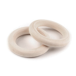 Kółka drewniane, zewnętrzna ø40 mm - Naturalny jasny (10 Sztuki)
