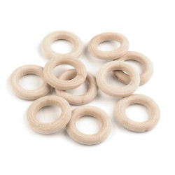 Anneau de rideau en bois, ø 30 mm - Naturel clair (10 Pièces)