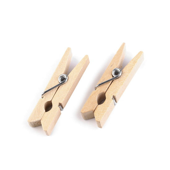 Holzklammer 7 x 35 mm - Natürlich hell (500 Stücke)