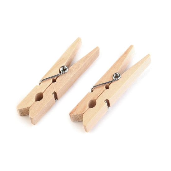 Spinacze drewniane 7x48 mm - White (50 Sztuki) Spinacze drewniane 7x48 mm - White (50 Sztuki)