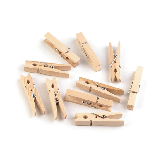 Spinacze drewniane 7x48 mm - White (50 Sztuki) Spinacze drewniane 7x48 mm - White (50 Sztuki)