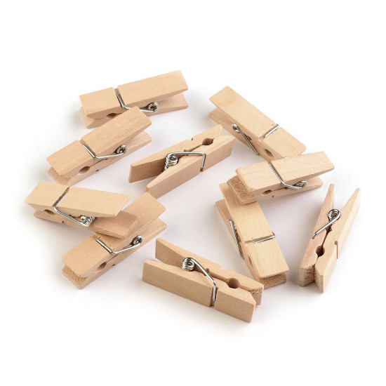 Holzklammer 11 x 45 mm - Natürlich hell (10 Stücke)
