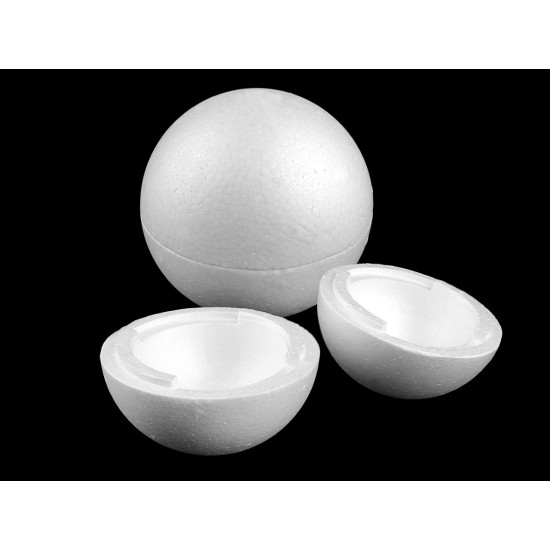 Kula styropianowa dwuczęściowa pusta ø14,5 cm - White (1 Sztuka) Kula styropianowa dwuczęściowa pusta ø14,5 cm - White (1 Sztuka)
