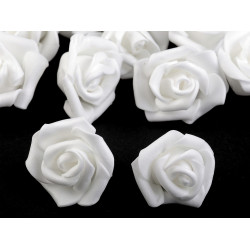 Róża piankowa ø3-4 cm - White (10 Sztuki)