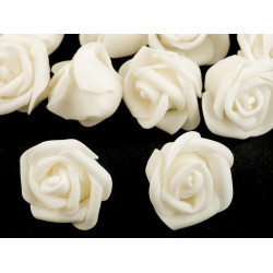 Róża piankowa ø3-4 cm - Kremowa najjaśni (10 Sztuki)