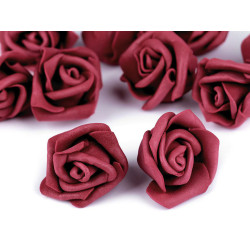 Róża piankowa ø3-4 cm - Jasny bordo (10 Sztuki)