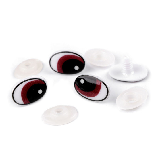 Oczy do zabawek z zatyczką 14x22 mm - Brązowy (8 Zestawy) Oczy do zabawek z zatyczką 14x22 mm - Brązowy (8 Zestawy)