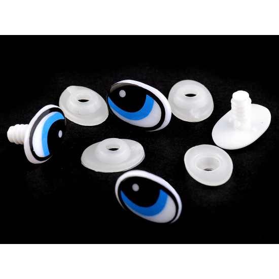Oczy do zabawek z zatyczką 14x22 mm - Brązowy (8 Zestawy) Oczy do zabawek z zatyczką 14x22 mm - Brązowy (8 Zestawy)