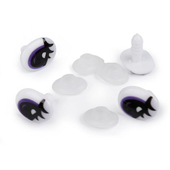 Oczy do zabawek z zatyczką 12x17 mm - Fioletowy (4 Zestawy) Oczy do zabawek z zatyczką 12x17 mm - Fioletowy (4 Zestawy)