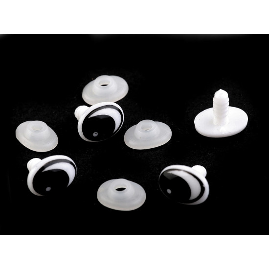Oczy do zabawek z zatyczką 11x15 mm - Czarny (4 Zestawy) Oczy do zabawek z zatyczką 11x15 mm - Czarny (4 Zestawy)