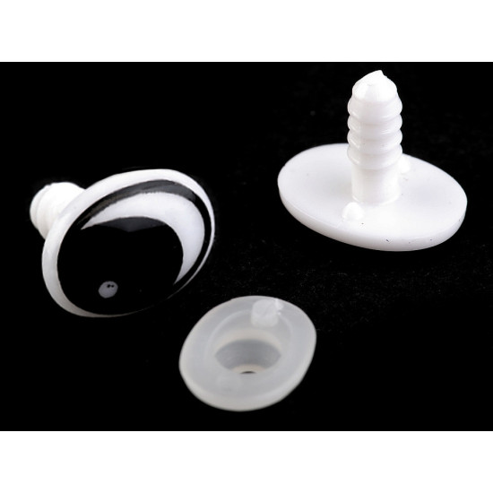 Oczy do zabawek z zatyczką 11x15 mm - Czarny (4 Zestawy) Oczy do zabawek z zatyczką 11x15 mm - Czarny (4 Zestawy)