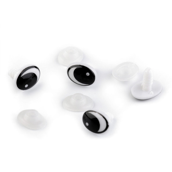 Oczy do zabawek z zatyczką 11x15 mm - Czarny (4 Zestawy) Oczy do zabawek z zatyczką 11x15 mm - Czarny (4 Zestawy)